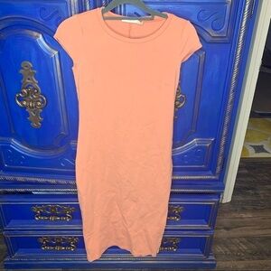 Blue Myth Small Sherbet Orange Bodycon Dress